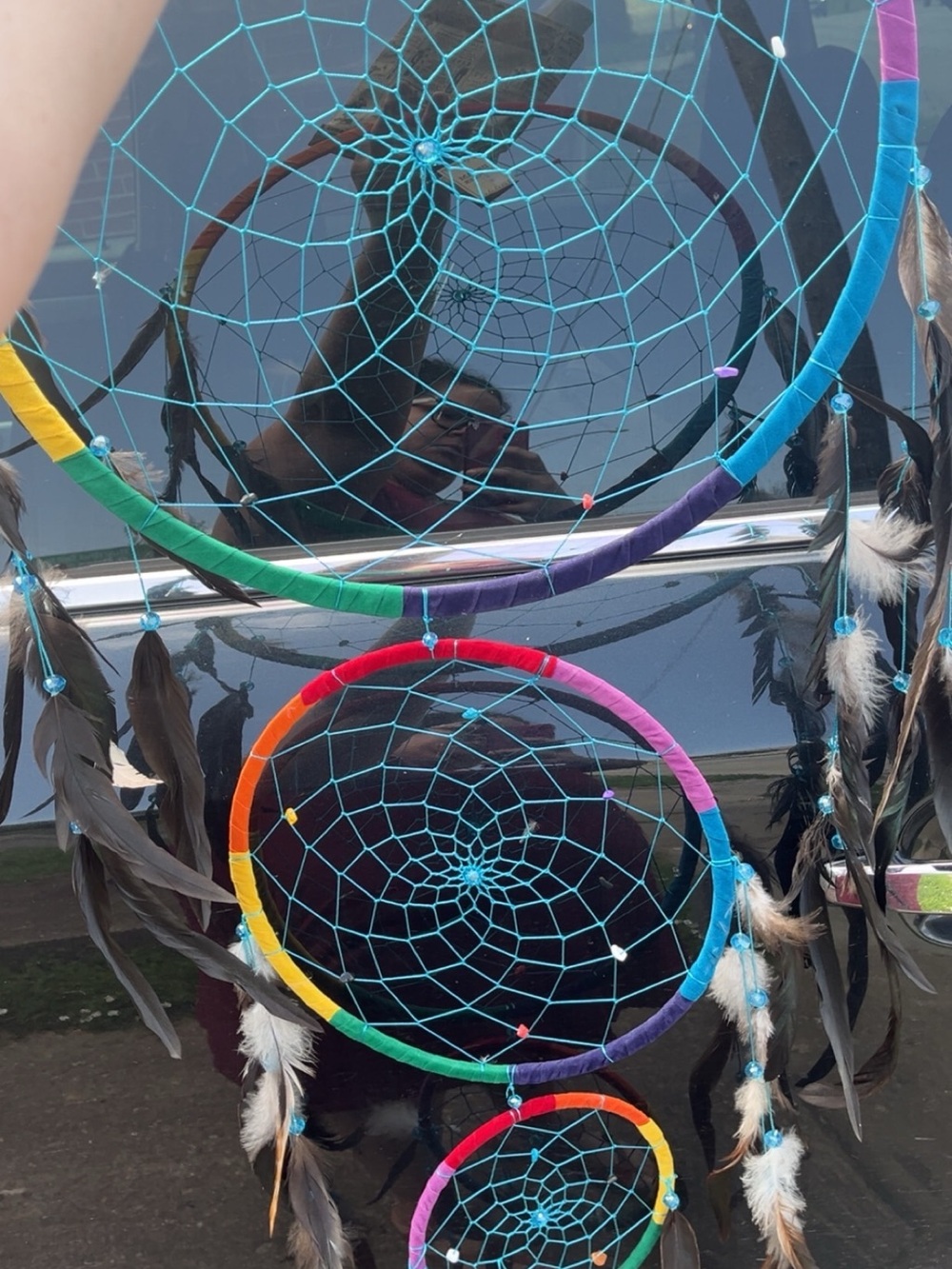 Rainbow Multi-Color Dreamcatcher Wall Tapestry